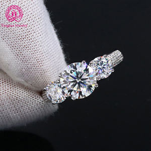 ラグジュアリー三部作リング合計3CT Moissaniteウェディングエンゲージメントリング9K 10K 14K 18KホワイトゴールドMoissaniteリングダイヤモンドリング - Product Image 3