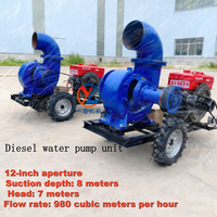 Pompe à flux mixte diesel de 12 pouces - Pompe de drainage à haut débit - Débit : 980 mètres cubes par heure