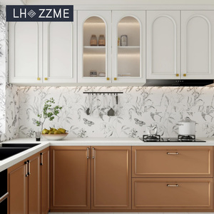 Mobili da Cucina Moderni a L in Melamina Importata, Arredamento Modulare di Alta <span class=keywords><strong>Qualità</strong></span> per Interni, Cucina Completa - Product Image 1