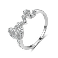 Bague en argent sterling 925 avec lettres anglaises « Love », micro-pavé de zircon cubique, pour femme, cadeau de mariage, bijoux fins
