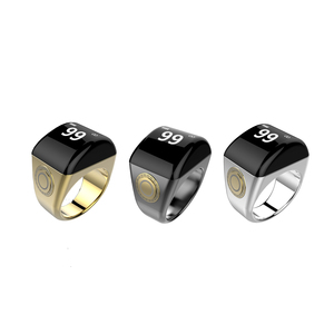 Bague connectée religieuse Equantu en alliage de zinc avec écran OLED, rappel de prière, boîtier de charge, étanche IP67 - Product Image 3