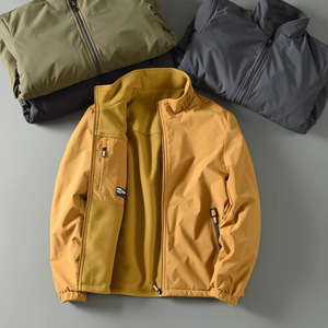 Veste d'hiver pour <span class=keywords><strong>homme</strong></span> RUIQUWIN, réversible, épaisse, chaude, fermeture éclair, col montant, coupe-vent, imperméable, randonnée, voyage, sport - Product Image 3