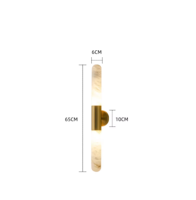Applique murale LED moderne en marbre naturel et albâtre, en acier inoxydable, avec interrupteur, pour hôtel, villa, couloir