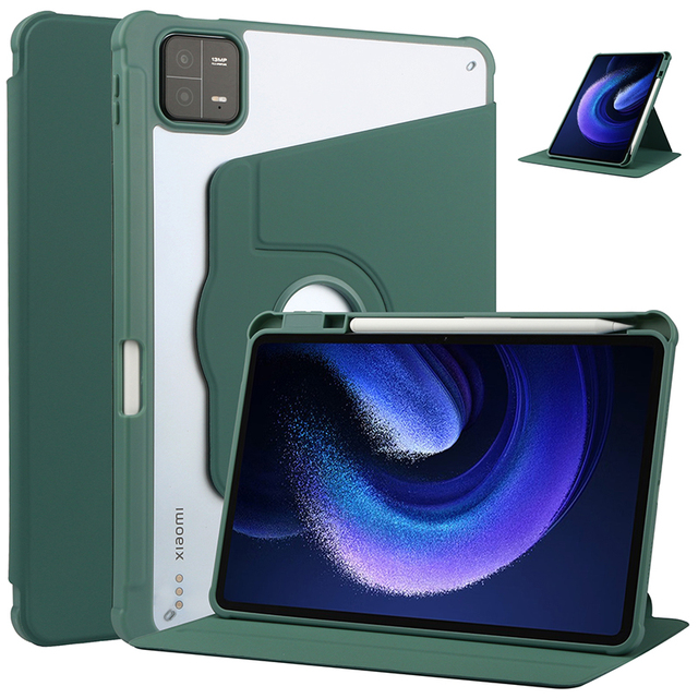 Wholesale Transparent PU Leather Rotating Cover Case for Xiaomi Mi Pad 6/Mi Pad 6 Pro 11inch 2023