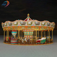 Manège coloré et divertissant, équipement d'amusement de type carrousel, 84 places, idéal pour les parcs à thème en centre-ville, pour le plaisir.
