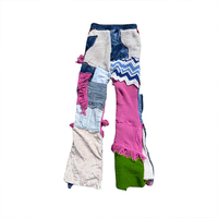 Jeans ajustés pour homme DiZNEW Fashion, imprimé patchwork tie-dye, coton, coupe ajustée, patchwork personnalisé