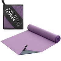 Serviette de sport portable en microfibre à séchage rapide, respirante, anti-UV, absorbant la transpiration, couleur unie, imprimée sur mesure pour le commerce extérieur