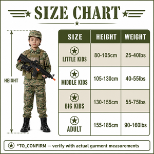 Costume de forces spéciales pour enfants, tenue camouflage d'Halloween, gilet tactique, casque, garçons de 3 à 12 ans, jeu de rôle - Product Image 3
