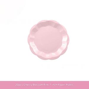 Juego de Vajilla Desechable Personalizado en Forma de Pétalo para Bodas y Fiestas, con Contenedores de Comida Color Rosa Flor de Cerezo - Product Image 2