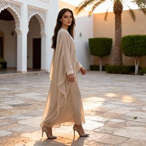 Robe Abaya en Polyester Imprimée Personnalisée de Haute Qualité pour Femmes Musulmanes Fournisseur en Gros - Product Image 4