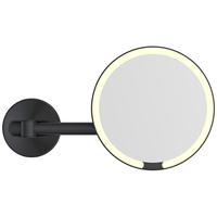 Miroir de salle de bain mural pour hôtel, grossissement 1X/5X, rond, avec lumière LED 3W rechargeable, miroir cosmétique personnalisé