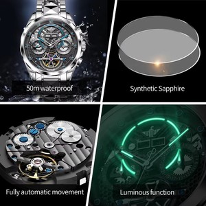 นาฬิกาข้อมือผู้ชาย OUPINKE 3249 รุ่น Flywheel Skeleton แฟชั่น นาฬิกาจักรกลอัตโนมัติของแท้ แบรนด์หรู กันน้ำ - Product Image 6