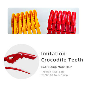 Pinza de pelo de cocodrilo para sujetar el pelo seccionado Pinza de cocodrilo Pinza de peluquería 6 piezas por paquete - Product Image 6