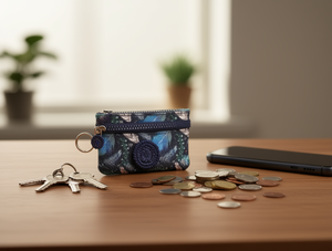 Portamonete Floreale a Doppia Chiusura, Mini Portafoglio Unisex da 7 Pollici con Cerniera - Product Image 2