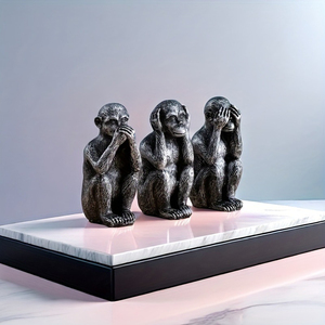 Figuras de resina al por mayor de las Tres Monjas Sabanas (<span class=keywords><strong>No</strong></span> ven, <span class=keywords><strong>no</strong></span> hablan, <span class=keywords><strong>no</strong></span> oíen) para decoración del hogar, artesanía y diseño creativo. - Product Image 4