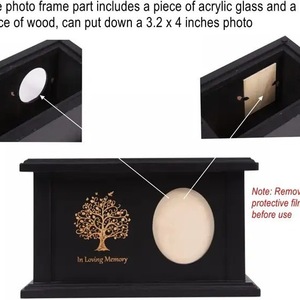 Pet <b>Urn</b> Wooden Rectangle Durable Storage Box For <b>Cat</b> Dog Memorial Photo Frame - Product Image 2