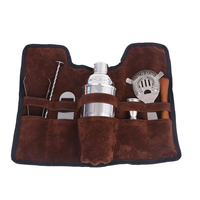 Outils de mixologie portables, kit de barman professionnel 7 pièces, acier inoxydable, shaker à cocktails 550/750 ml avec sac