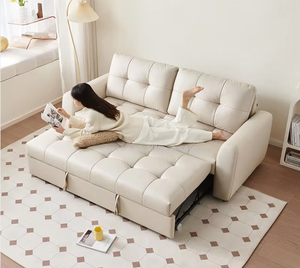 Basit Tasarım Beyaz Renk Teknoloji Kumaş Modern Çekyat Yatak Yumuşak Yatak ve Kanepe Yer Tasarrufu Sağlar - Product Image 5