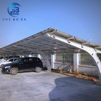 Prix d'usine, système de stationnement solaire pour voiture, structure montée, solaire photovoltaïque, carport, revêtement solide en zinc-aluminium-magnésium