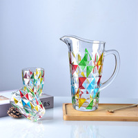 Ensemble de lunettes Pichet à eau Pichet en verre Ensemble classique de théière 250ML Tasse à boire pour l'eau Tasse à café en verre à double paroi Tasse d'amour