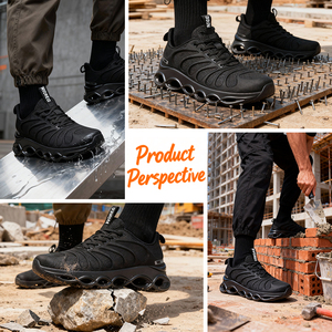 <span class=keywords><strong>Scarpe</strong></span> Antinfortunistiche con Punta in Acciaio, Tomaia in Tessuto Traspirante, Resistenti all'Olio e Impermeabili, Suola Antiperforazione per Cantieri Edili - Product Image 4