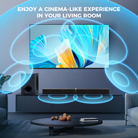 Barre de son OEM 120W 2.1CH pour films, musique, nouvelles, son surround 3D, AUX/OPT/ARC/BT, système de cinéma maison, barre de son TV avec caisson de basses