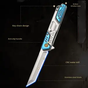 Cuchillo Plegable de Acero Inoxidable de Grado Industrial TIANYI, Cuchillo Multiusos de Alta Dureza para Supervivencia, Campismo y Defensa Personal - Product Image 3