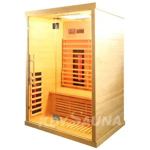 Cabine de sauna com controle inteligente rgb, sauna infravermelha leve de câncer vermelho distante em malásia para 6 pessoas, ao ar livre