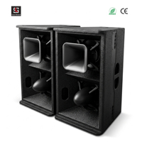 Haut-parleur de scène professionnel Lasesound T24N personnalisable, double 12 pouces, néodyme, 2000W de puissance de crête, 2 voies, actif, bi-amplifié, étanche, PA
