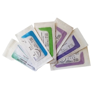 Bersertifikat CE 90cm PGLA 2-4 jahitan bedah yang dapat diserap dengan 3/8 jarum lingkaran untuk penggunaan dokter hewan dan medis - Product Image 4