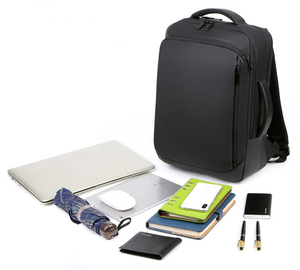 Mochila de negocios con logotipo personalizado, bolsa de viaje de 17 pulgadas de gama alta impermeable de gran capacidad para hombre con carga USB - Product Image 3