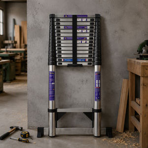 Échelle télescopique pliante moderne en acier inoxydable, capacité 150 kg, pour extérieur, appartement, école, hôpital, atelier - Product Image 3
