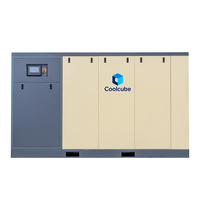 Compresseur d'air à vis bipolaire à deux étages CCSZVF 15kW 20HP 8bar 116psi 2.5m³/min 88cfm à faible bruit avec écran tactile et moteur Coolcube
