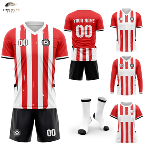 Maillot de football à col rond avec logo imprimé par transfert thermique personnalisé Respirant Séchage rapide Manches courtes Unisexe Polyester T-shirt de sport - Product Image 1