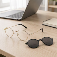 Lunettes de soleil à clipser vintage en acier inoxydable, de haute qualité, élégantes, classiques, tendance, rétro, de luxe, nouvelle collection
