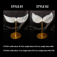 Ailes en cristal sculpté naturel pierre de guérison aile d'ange en selénite blanche avec support artisanat en cristal