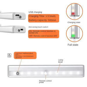 <b>Wireless</b> Remote Control Living Room Cabinet Light Brightness Adjustment Charging Waterproof Modern Chrome Finish Dimmable LED - Product Image 5