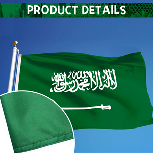 1.2x1.8M Saudi Arabia <b>Flag</b> Bright Color and Faded Polyester <b>Flag</b> Digital Printed Banner - Product Image 4