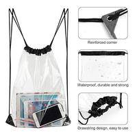 Sacs à cordon en PVC transparent avec logo personnalisé pour le sport, la natation, la plage, sac à dos transparent, sac à dos à cordon