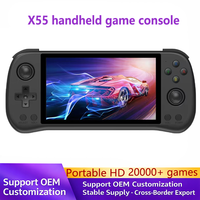 Consola de Juegos Retro Portátil Powkiddy X55 RK3566 con Pantalla IPS de 5.5 Pulgadas y 720p, Sistema Linux de Código Abierto, WiFi, TV, 4000 mAh, Juegos