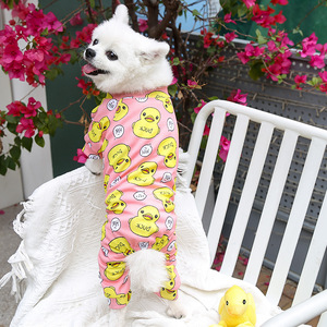 Shine And Shine Pet Dog <b>Cat</b> Duck Cartoon Pajamas Spring Four-Legged <b>Clothes</b> Base Layer Outfits - Product Image 2