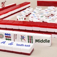 Tuiles de Mahjong Sacrées en Acrylique de Qualité Supérieure - Jeu de Mahjong Grand et Moyen Format avec Marquage Manuel, Boîte en Bois pour Usage Domestique