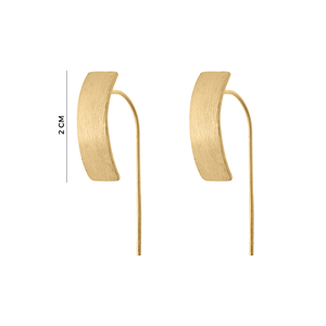 ต่างหูทรงโค้งมินิมอล ผิวซาตินสีทอง ต่างหูแบบห้อยทรงแท่ง ดีไซน์เรขาคณิตทันสมัย น้ำหนักเบา เครื่องประดับแฟชั่นสำหรับผู้หญิง - Product Image 5