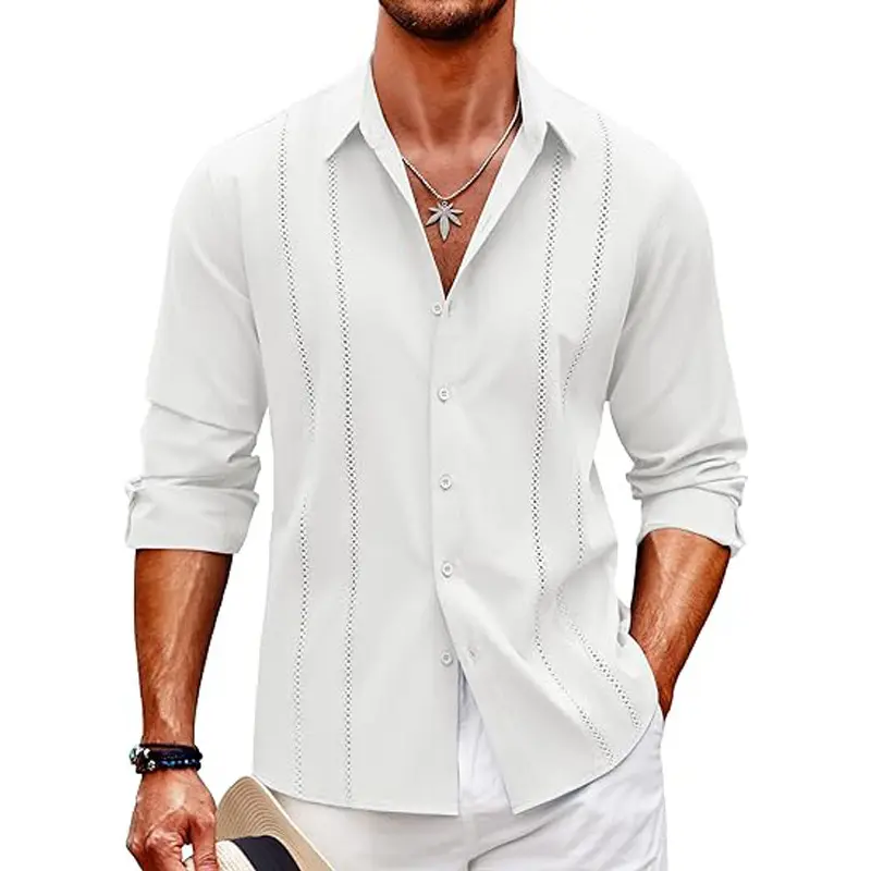 2024 men's classic solid color lapel long-sleeved shirt exploded casual cross-border Europe and the United States plus size