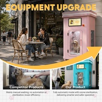 Kiosco Automático para el Cuidado de Mascotas, Gabinete Comercial para el Cuidado de Perros, Resistente a la Humedad, con Sistema de Limpieza