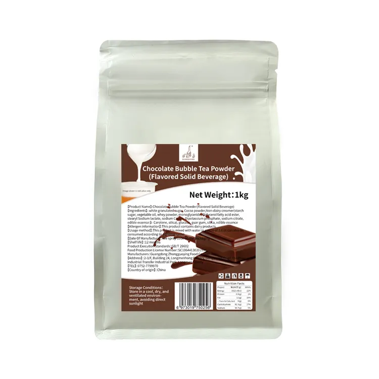 New Arrivals 1kg Instant Chocolate Flavored Powder For Bubble Tea Powder Drink