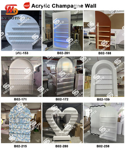 SMOOTH New Arrival Popular Champagne Wall <b>Backdrop</b> <b>Stand</b> With Led Neon Signs For Party Event Usage - Product Image 3