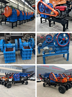 Petit concasseur à mâchoires mobile diesel portable pour usine de concassage de roches minières, concasseur de pierres primaire
