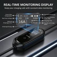 Nuevo Cargador Portátil para Vehículos Eléctricos Tipo 2 GB/T 220V Monofásico de 7kW, 32A, Corriente Ajustable, IP65 Impermeable, Cable de 5m, Pantalla LCD de 2.8 Pulgadas