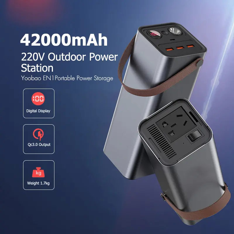 155Wh Generator Big Capacity Power bank 42000mAH Portable Charger Energy Storage Backup Power Supply DC/AC External Battery